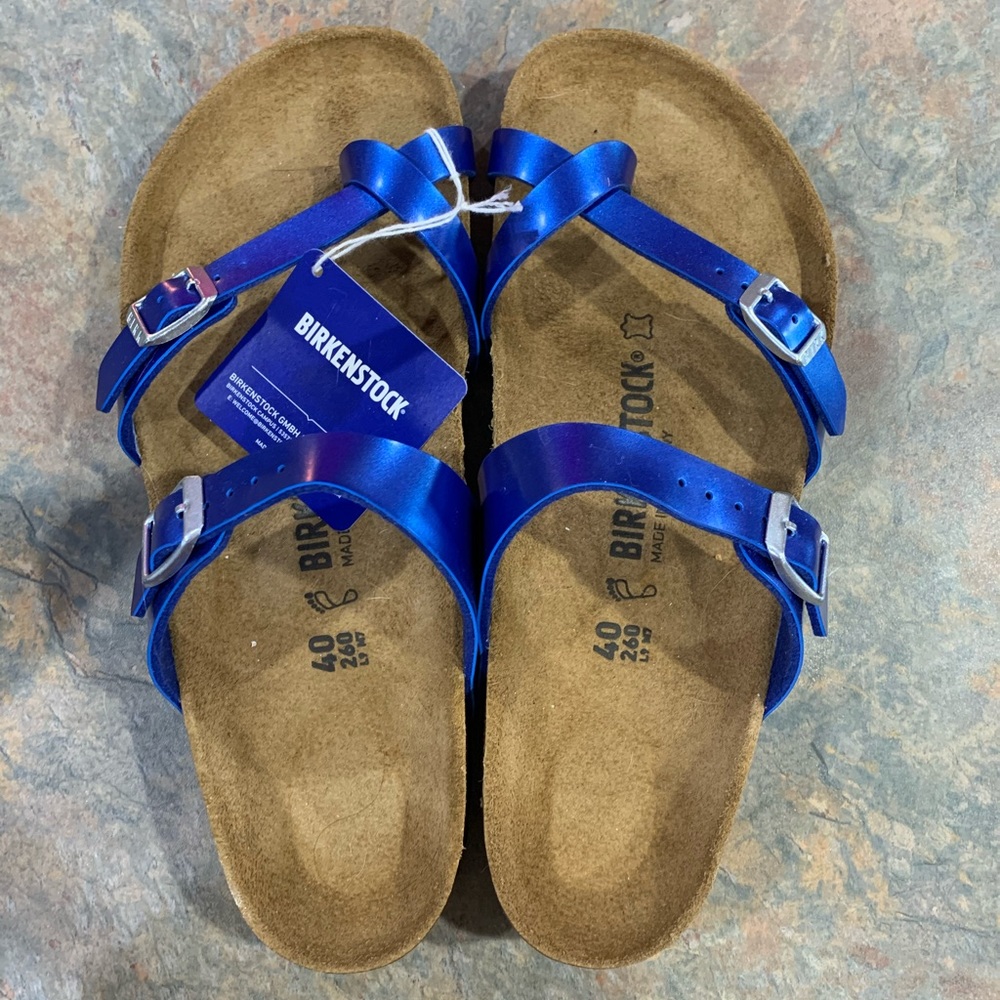 NIB Birkenstock Mayari Electric Metallic Ocean